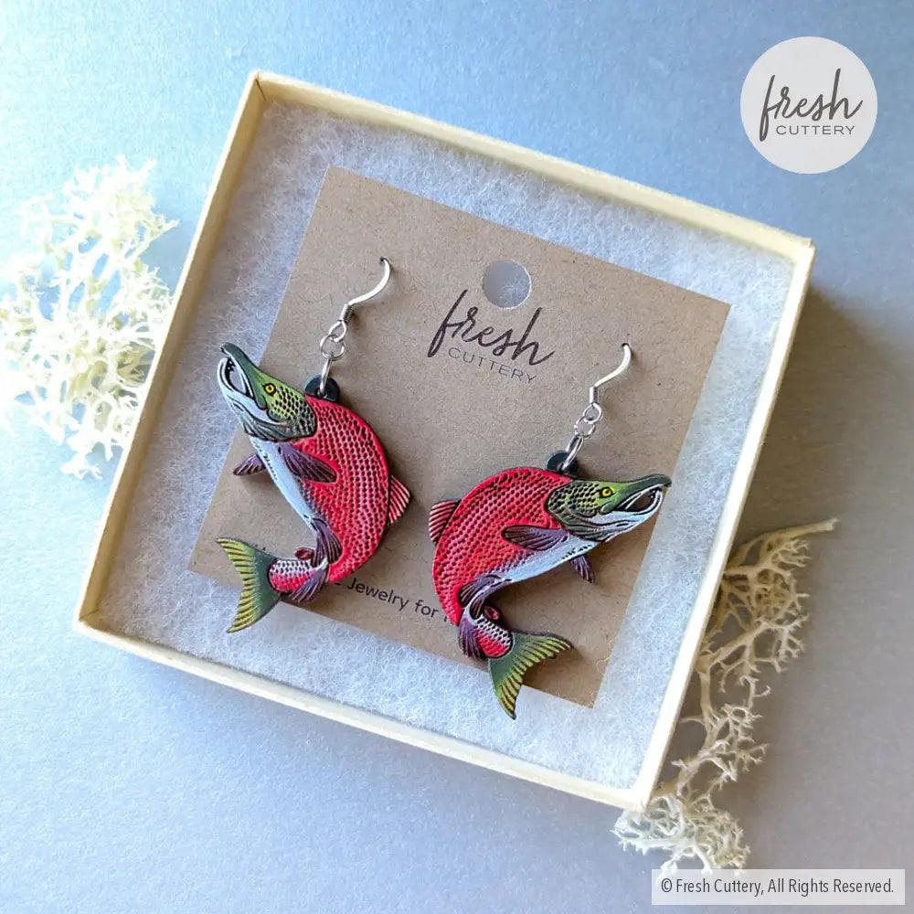 Sockeye Salmon Earrings Dangle And Drop