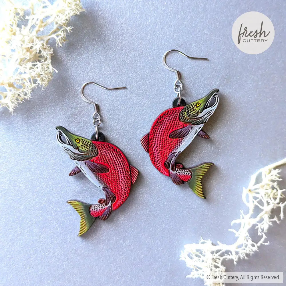 Sockeye Salmon Earrings Dangle And Drop