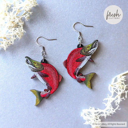 Sockeye Salmon Earrings Dangle And Drop