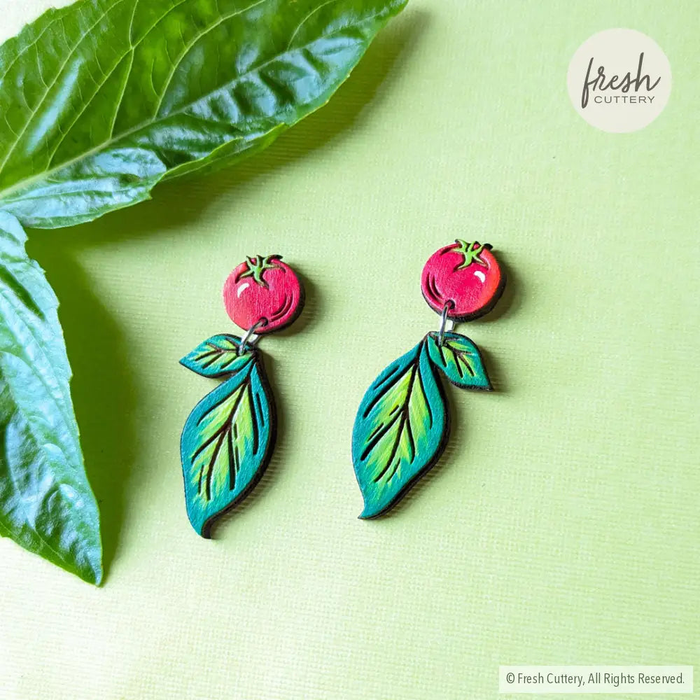 Tomato Basil Earrings Dangle And Drop