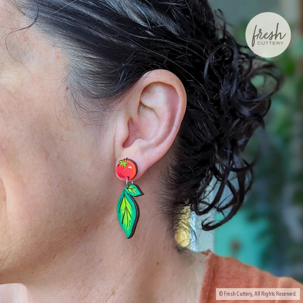 Tomato Basil Earrings Dangle And Drop