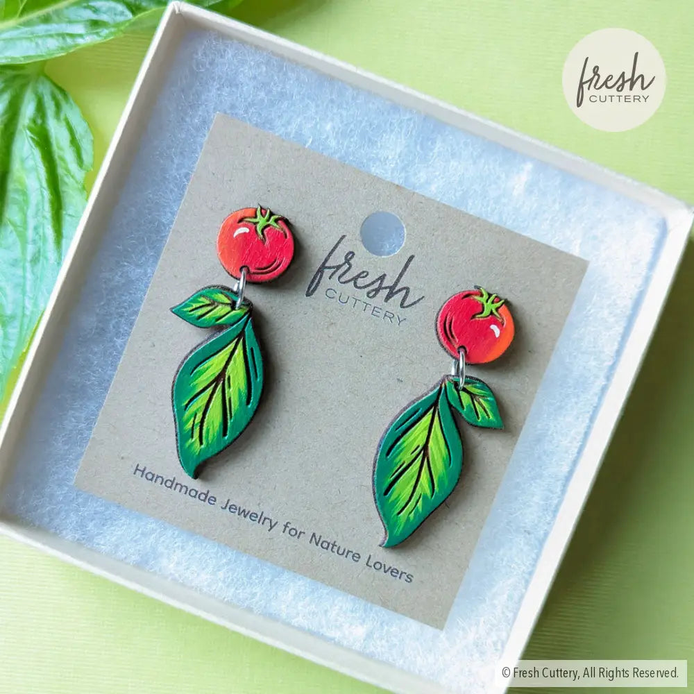 Tomato Basil Earrings Dangle And Drop