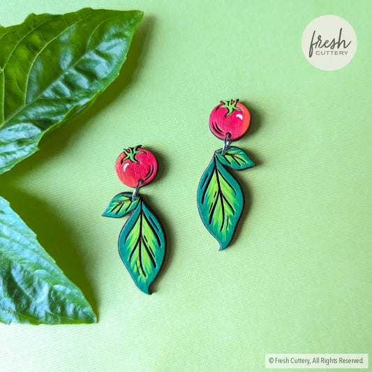 Tomato Basil Earrings Dangle And Drop