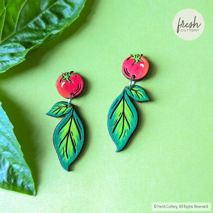 Tomato Basil Earrings Dangle And Drop