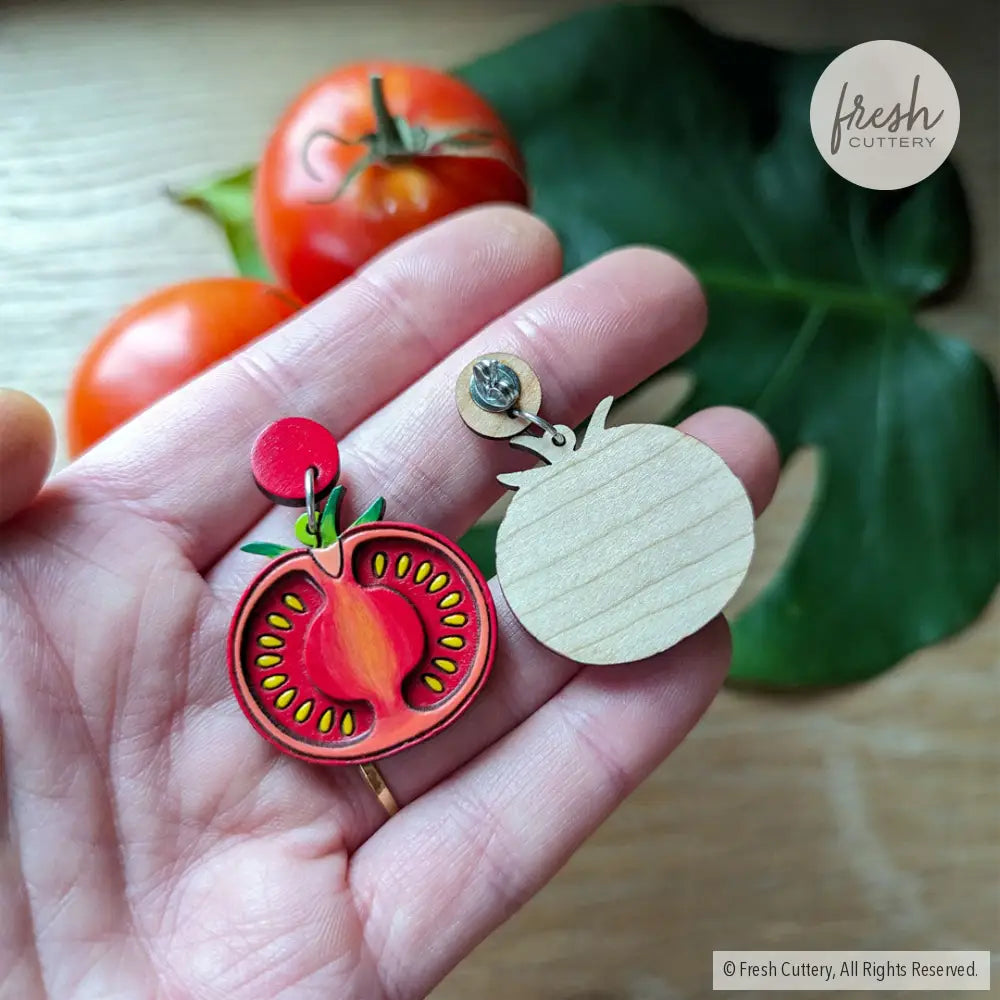 Tomato Slice Earrings Dangle And Drop