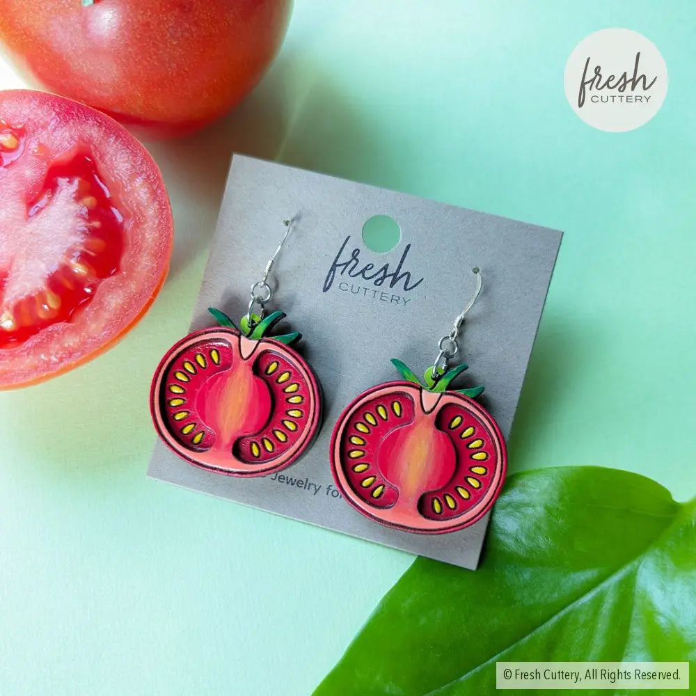 Tomato Slice Earrings Dangle And Drop