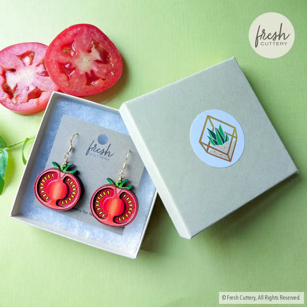 Tomato Slice Earrings Dangle And Drop