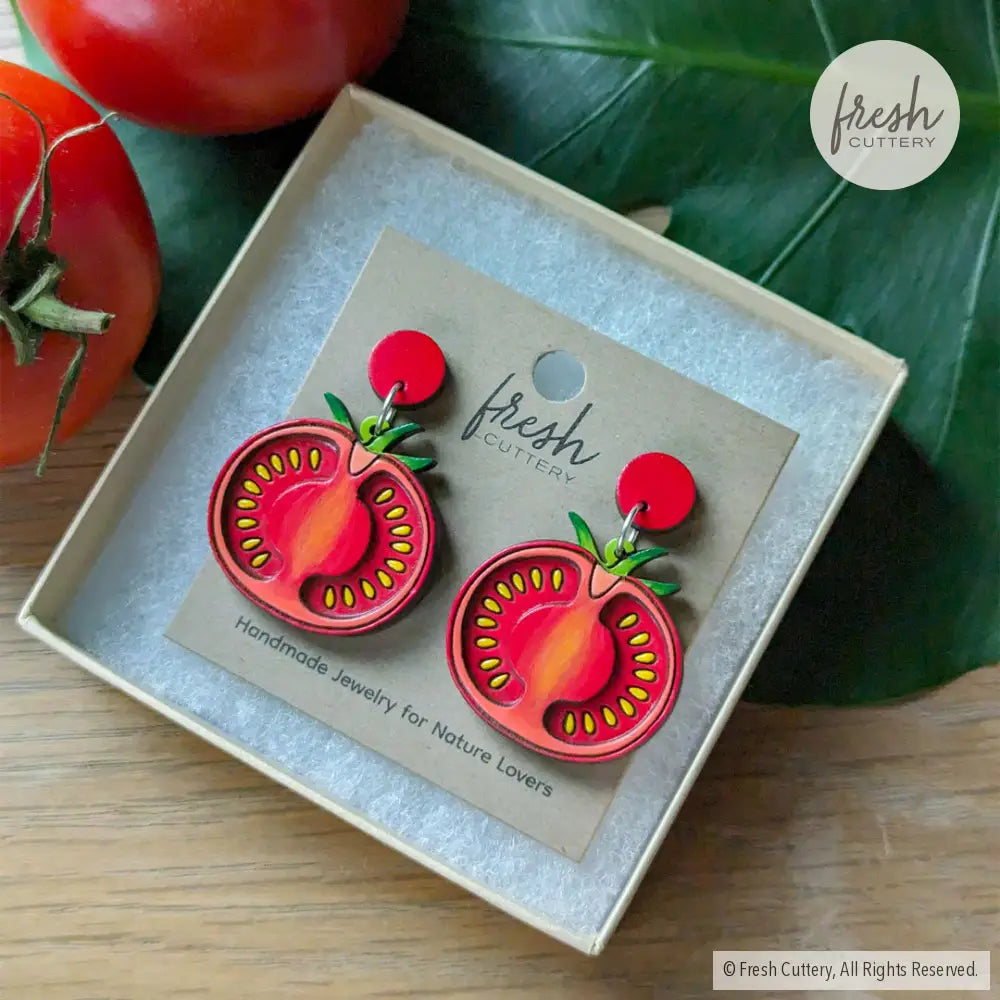 Tomato Slice Earrings Dangle And Drop