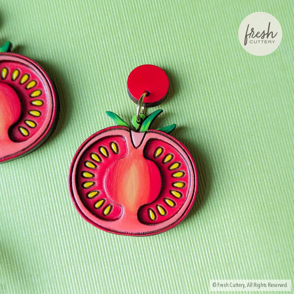 Tomato Slice Earrings Dangle And Drop