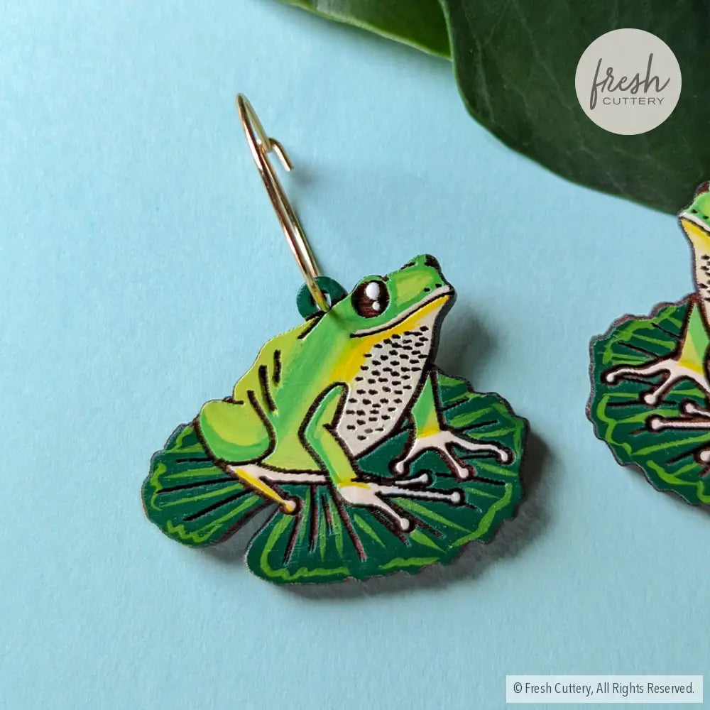 Tree Frog Statement Earrings Dangle And Drop