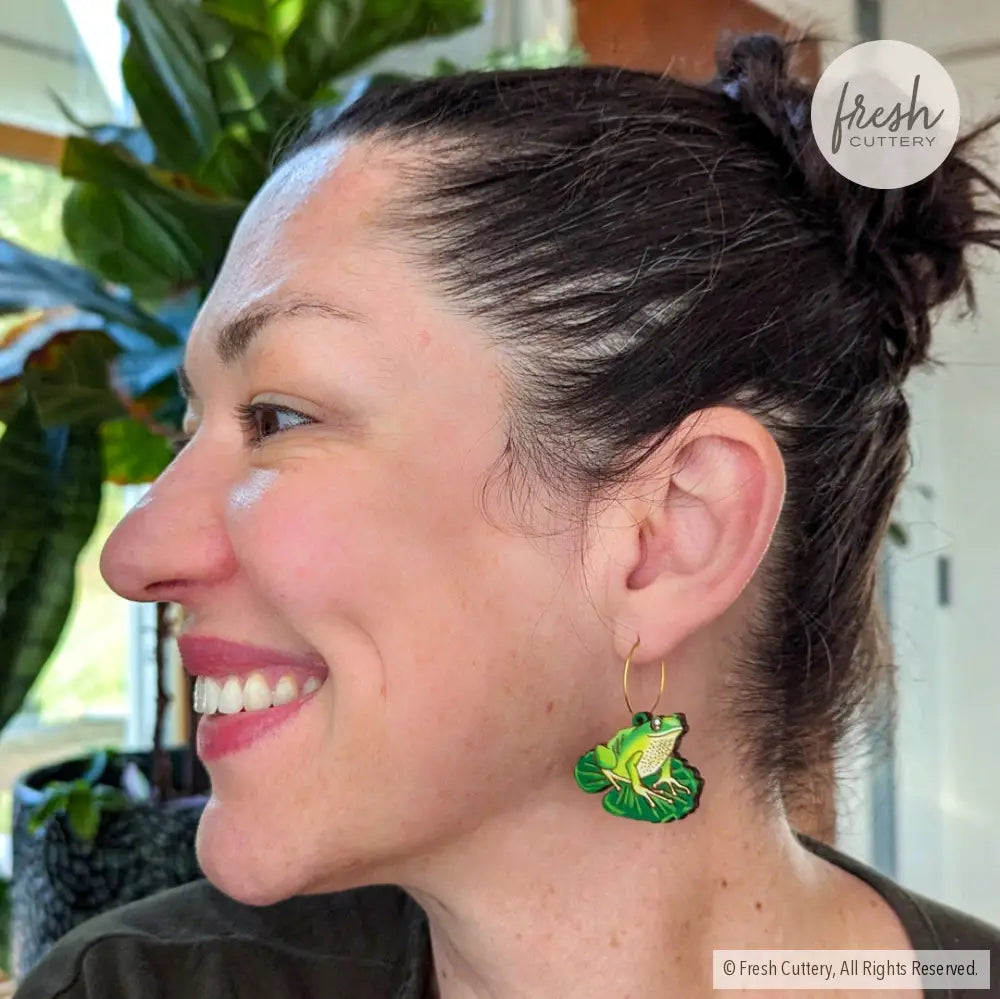 Tree Frog Statement Earrings Dangle And Drop