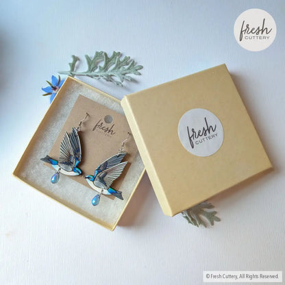 Tree Swallow Earrings Dangle and Drop Earrings