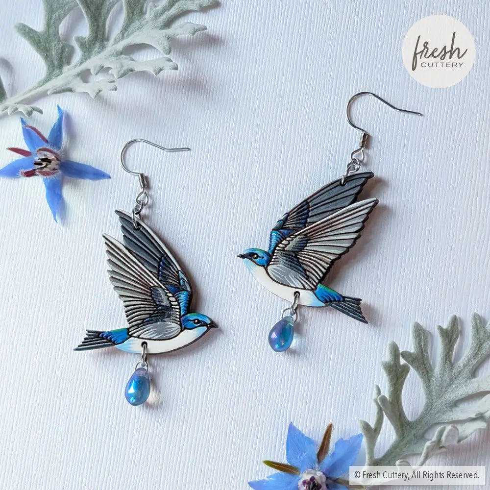 Tree Swallow Earrings Dangle and Drop Earrings