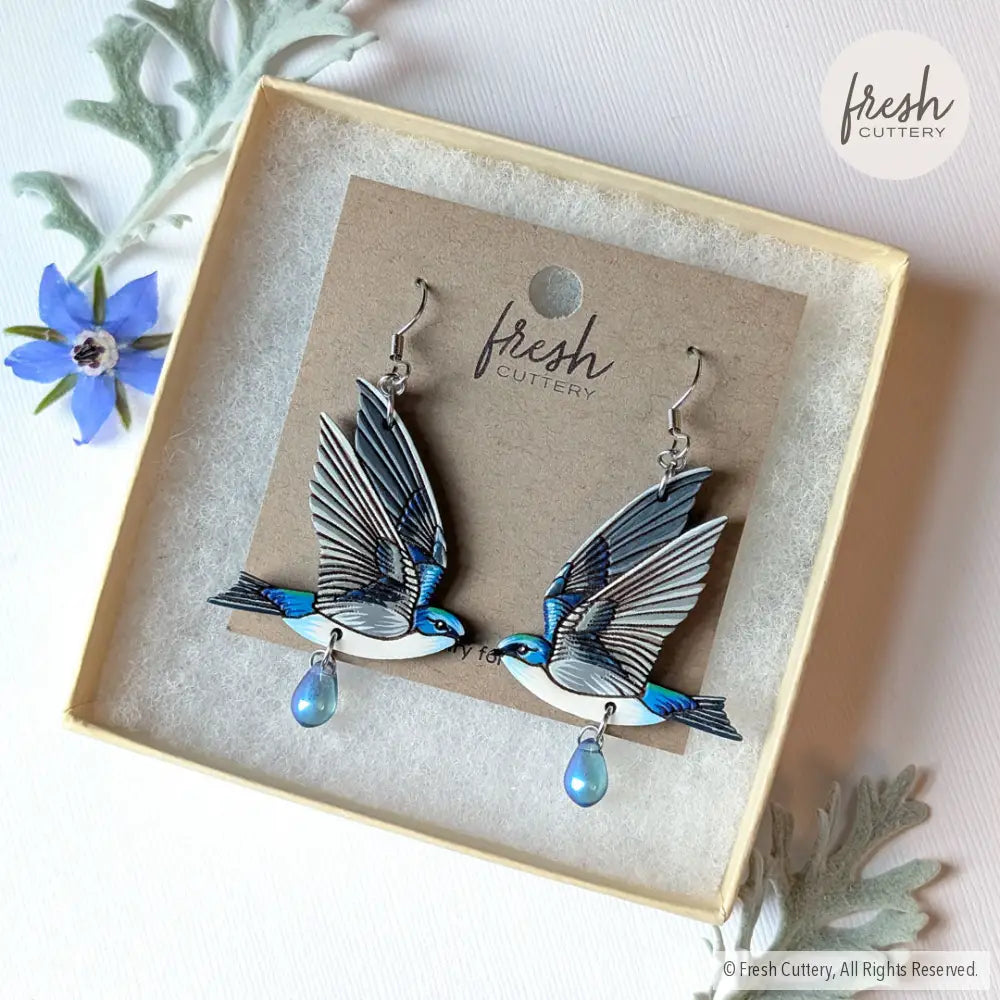 Tree Swallow Earrings Dangle and Drop Earrings
