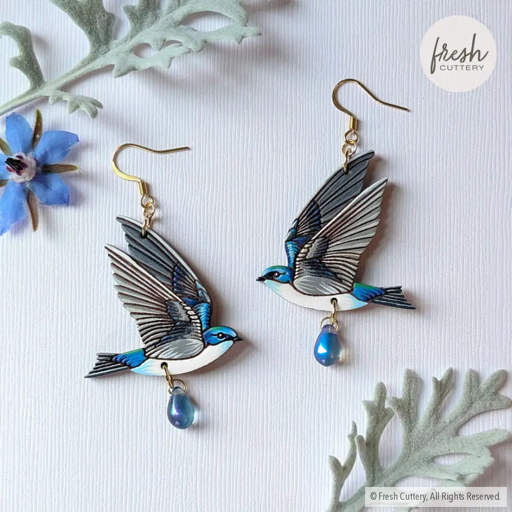 Tree Swallow Earrings Dangle and Drop Earrings