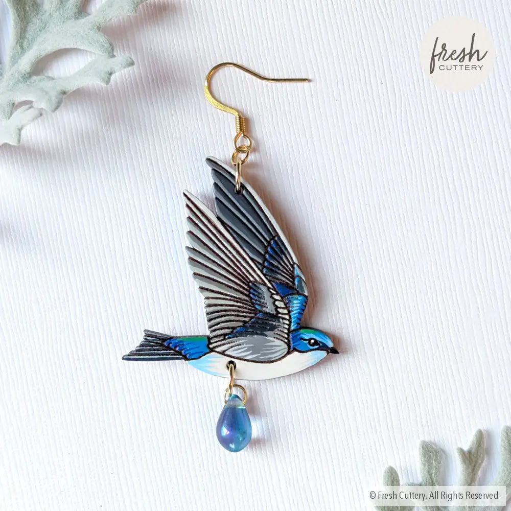Tree Swallow Earrings Dangle and Drop Earrings