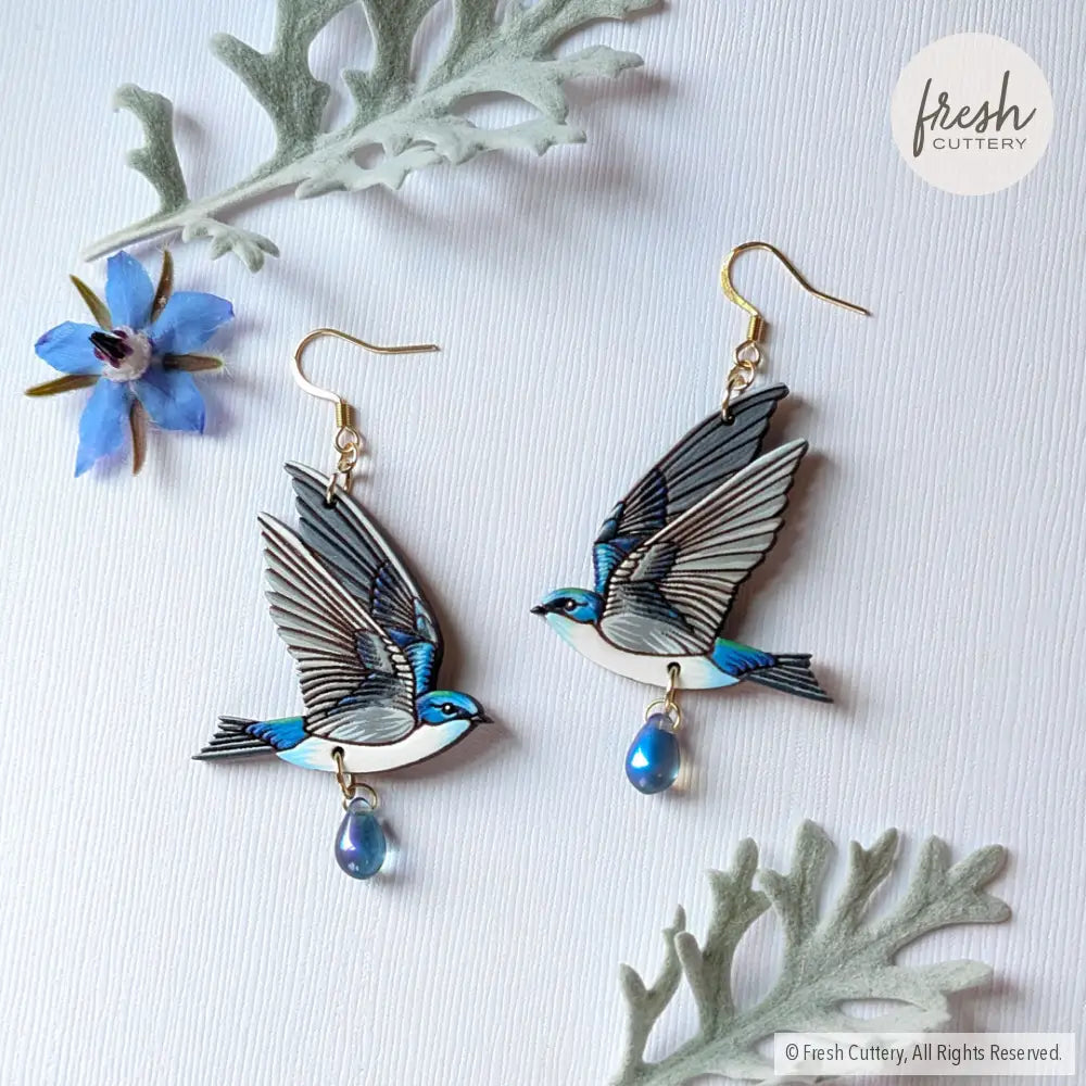 Tree Swallow Earrings Dangle and Drop Earrings