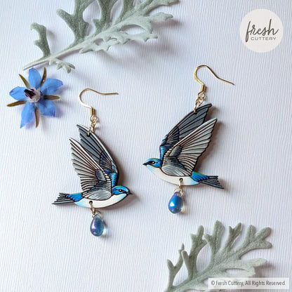 Tree Swallow Earrings Dangle and Drop Earrings