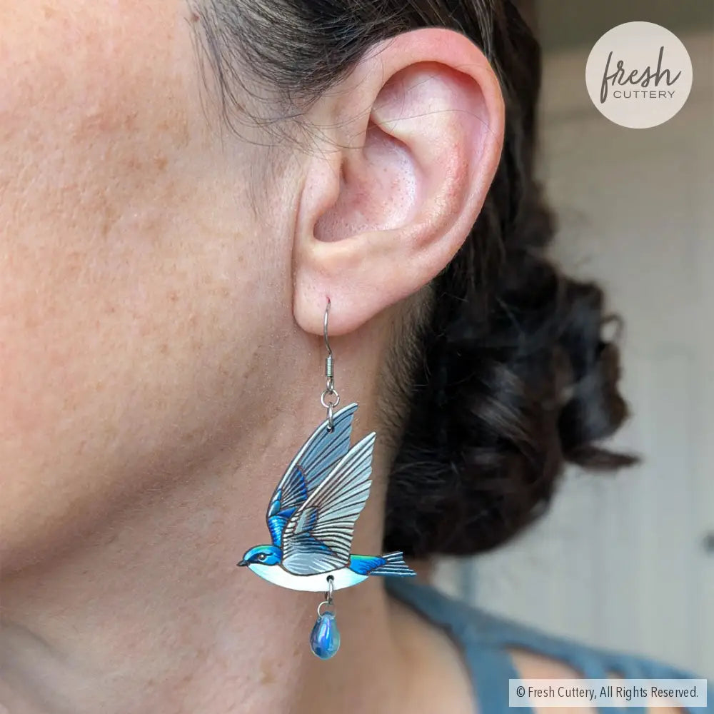 Tree Swallow Earrings Dangle and Drop Earrings