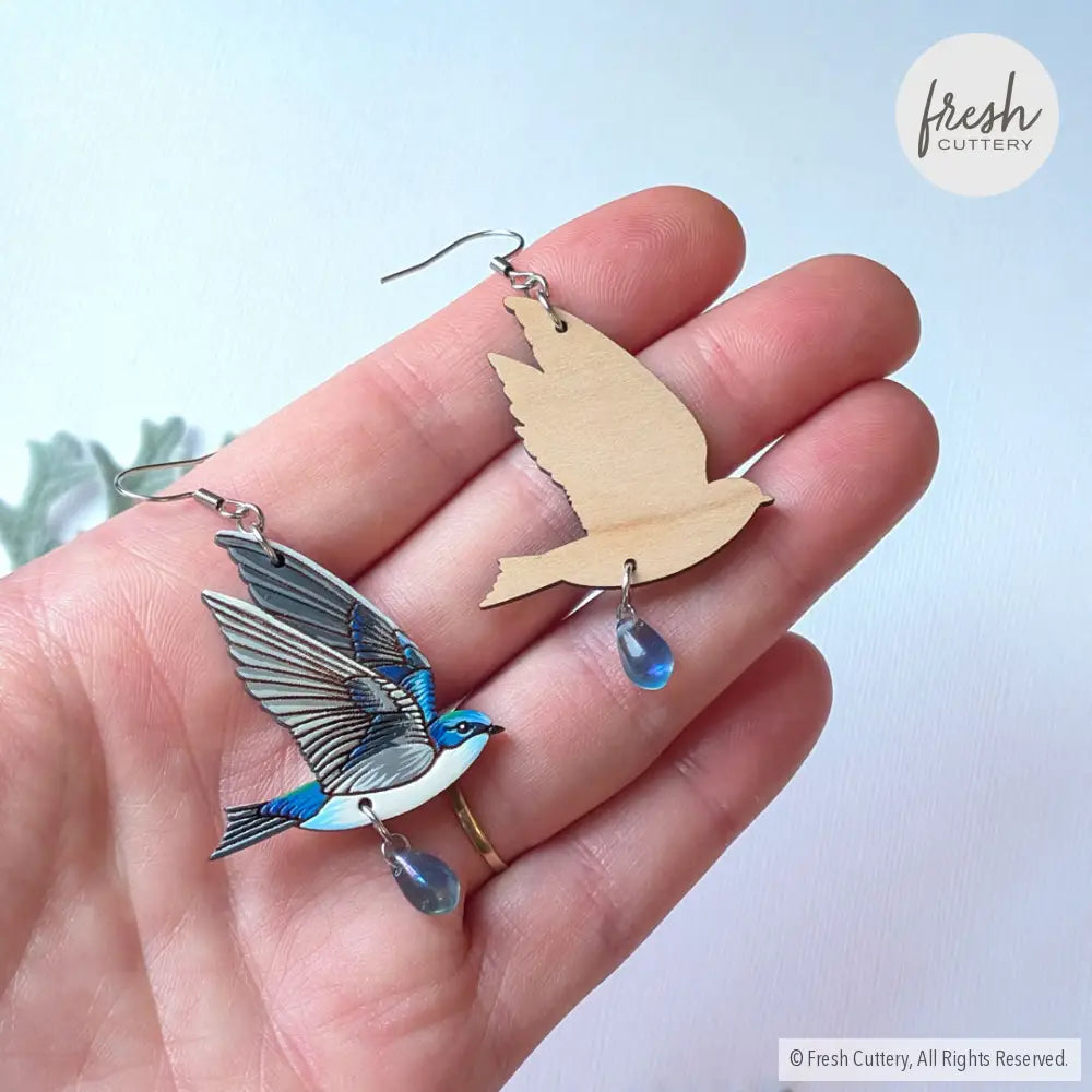 Tree Swallow Earrings Dangle and Drop Earrings