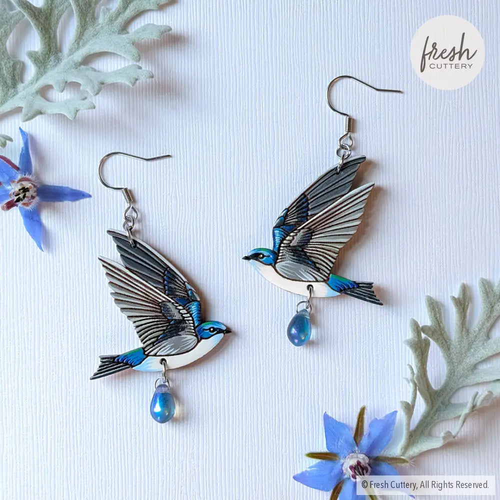Tree Swallow Earrings Dangle and Drop Earrings