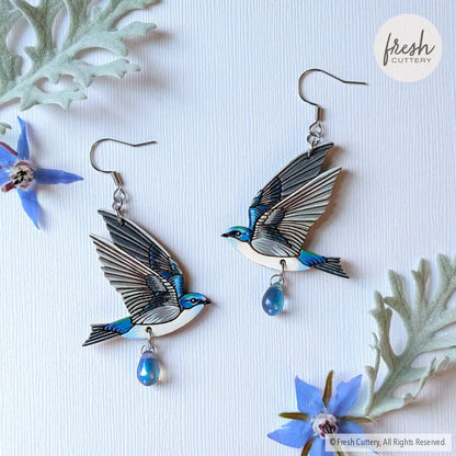 Tree Swallow Earrings Dangle and Drop Earrings