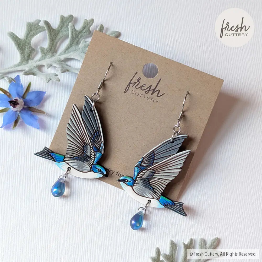 Tree Swallow Earrings Dangle and Drop Earrings
