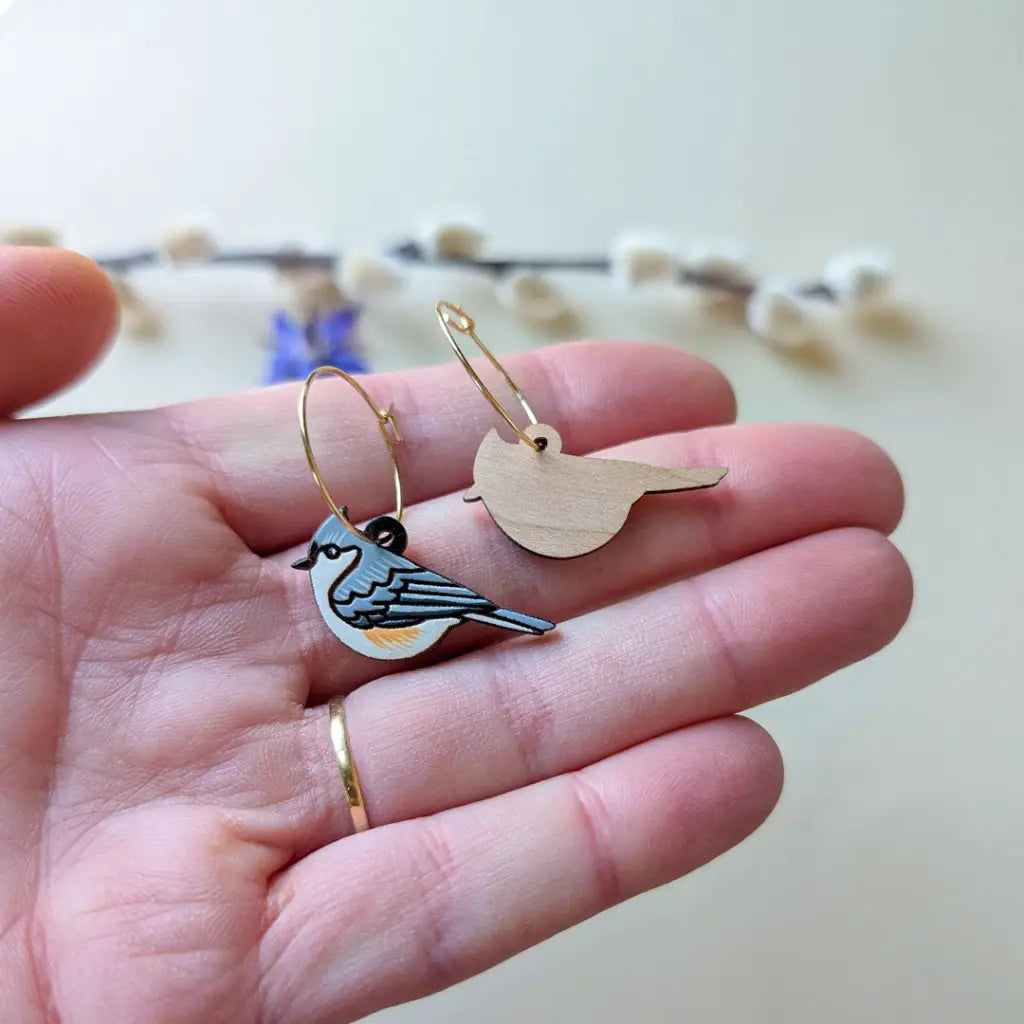 Tufted Titmouse Earrings Dangle and Drop Earrings