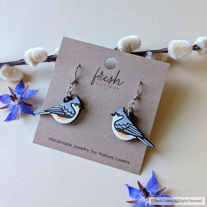 Tufted Titmouse Earrings Dangle and Drop Earrings