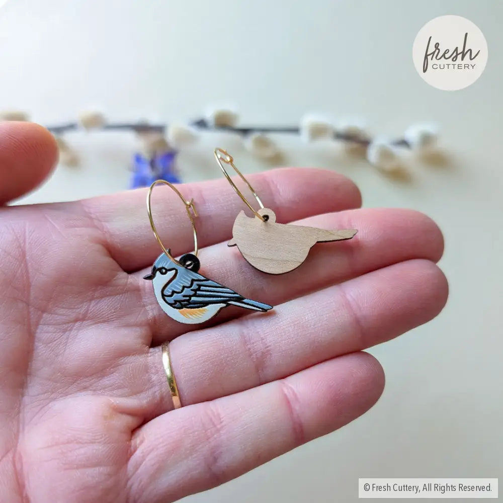 Tufted Titmouse Earrings Dangle and Drop Earrings
