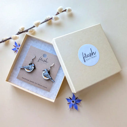 Tufted Titmouse Earrings Dangle and Drop Earrings