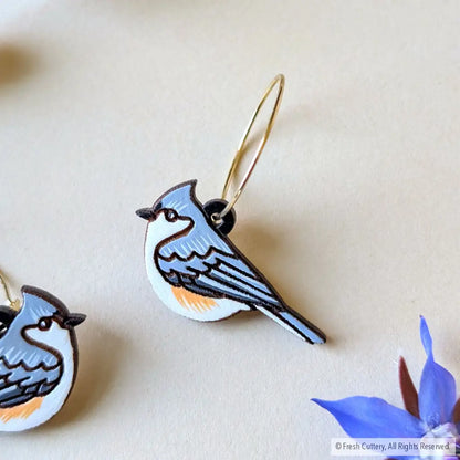Tufted Titmouse Earrings Dangle and Drop Earrings