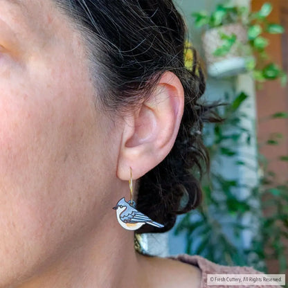 Tufted Titmouse Earrings Dangle and Drop Earrings