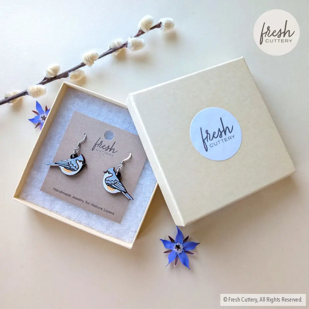 Tufted Titmouse Earrings Dangle and Drop Earrings