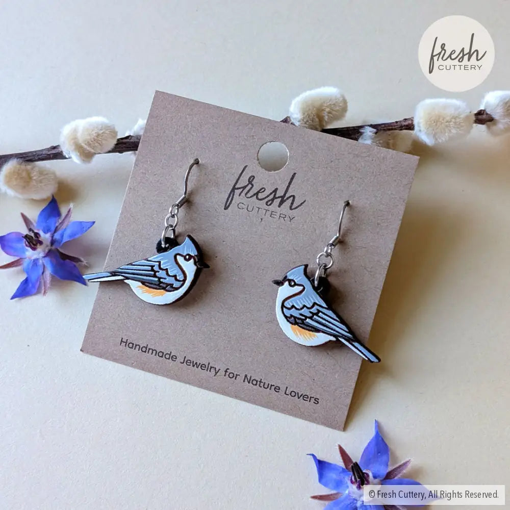 Tufted Titmouse Earrings Dangle and Drop Earrings