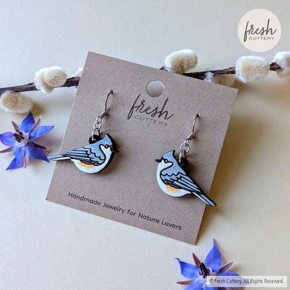 Tufted Titmouse Earrings Dangle and Drop Earrings