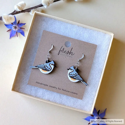 Tufted Titmouse Earrings Dangle and Drop Earrings