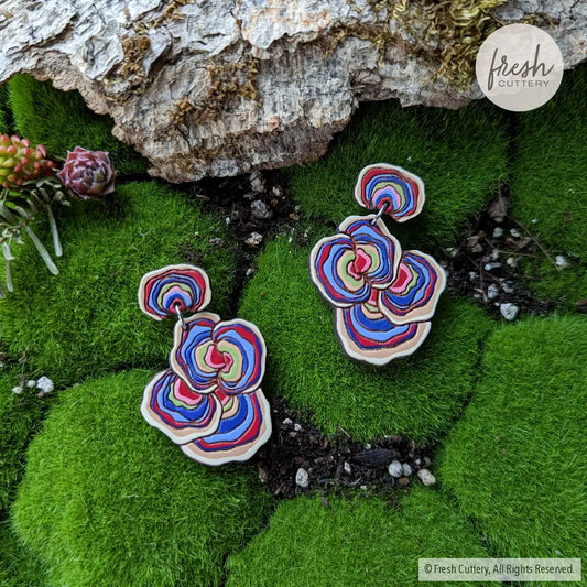 Turkey Tail Mushroom Earrings Dangle And Drop