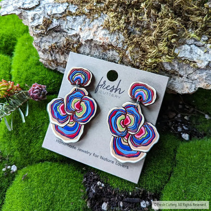 Turkey Tail Mushroom Earrings Dangle And Drop