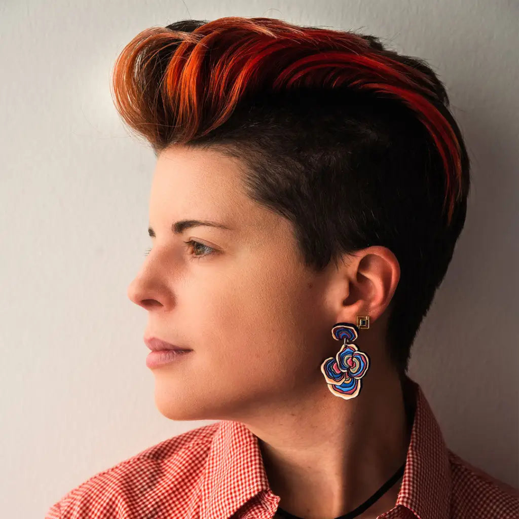 Turkey Tail Mushroom Earrings Dangle And Drop