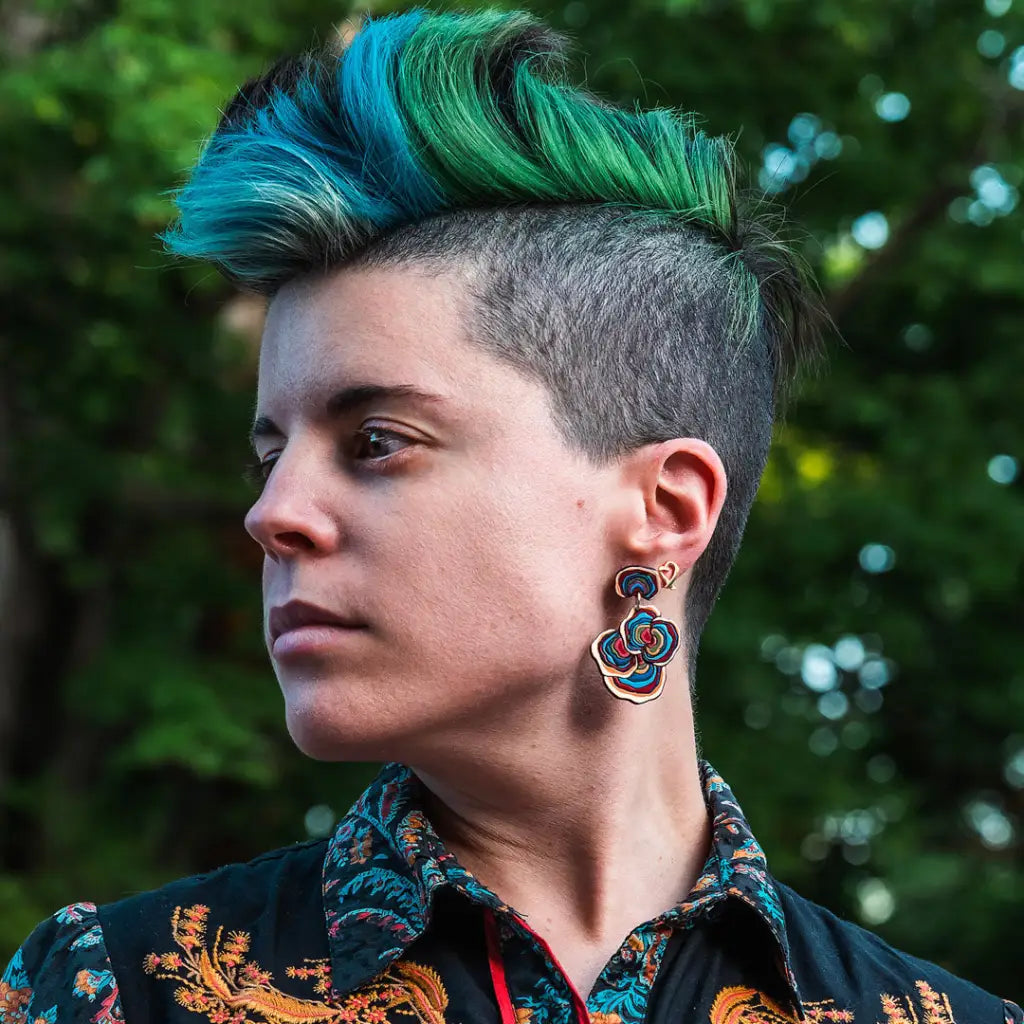 Turkey Tail Mushroom Earrings Dangle And Drop