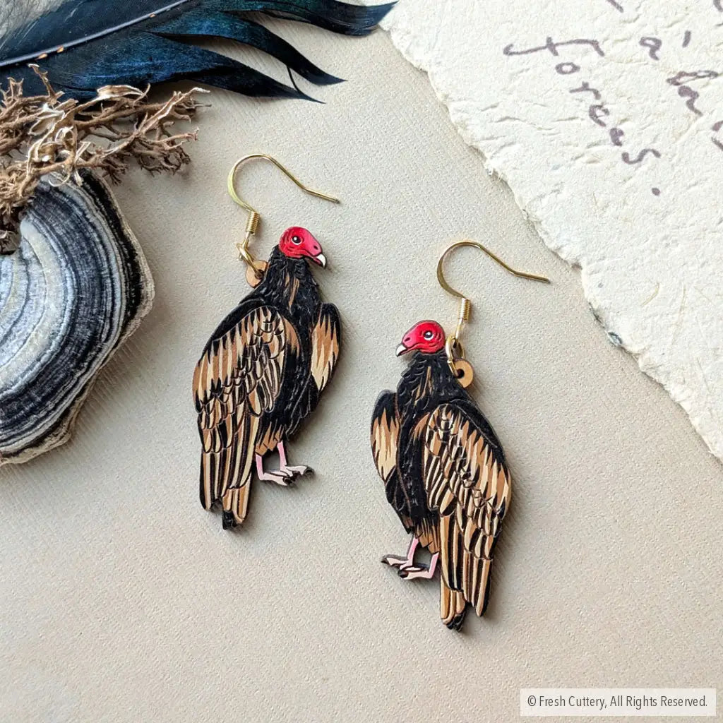 Turkey Vulture Statement Earrings - Dangle and Drop Earrings