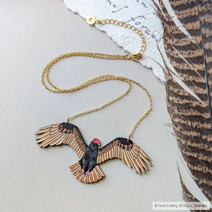 Turkey Vulture Statement Necklace - Gold - Necklaces