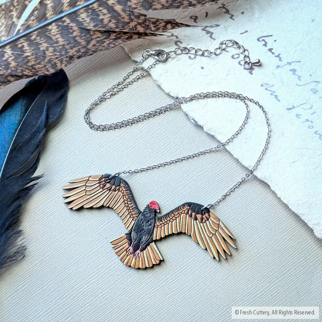 Turkey Vulture Statement Necklace - Silver - Necklaces