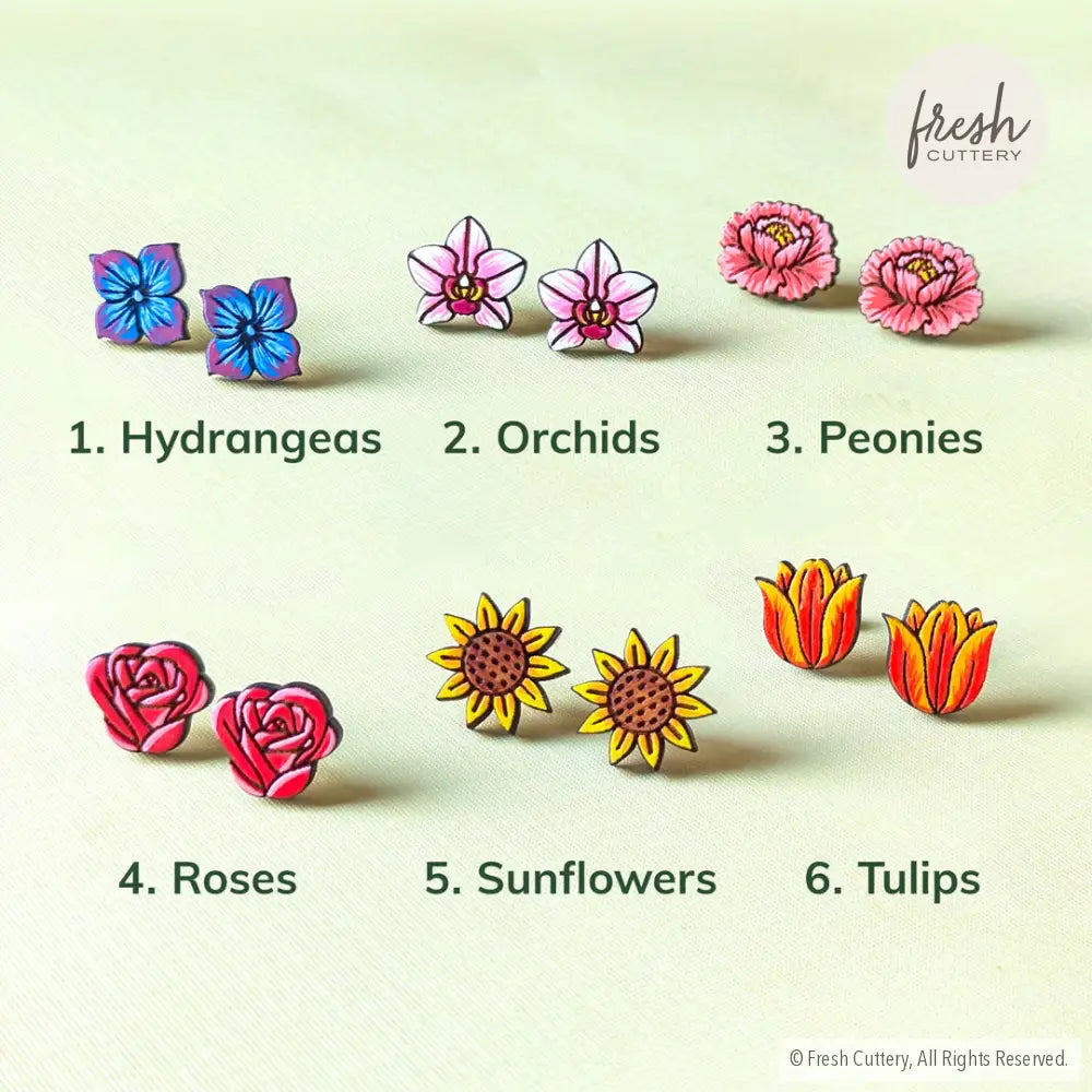 U-Pick Flower Bouquet Set Studs