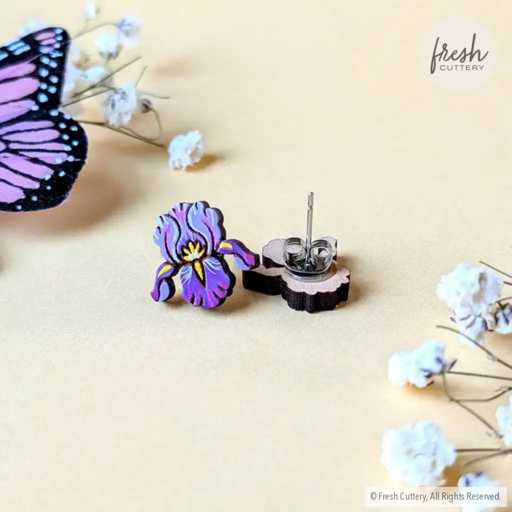 Purple Iris Studs Studs