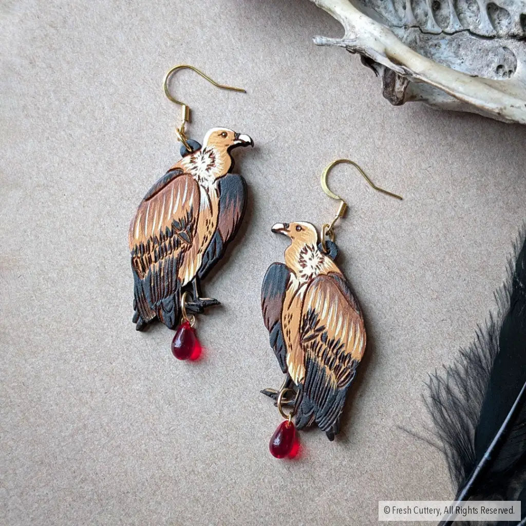 Vulture Earrings Dangle and Drop Earrings