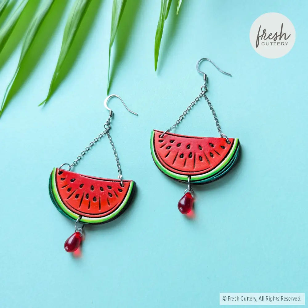 Watermelon Chandelier Earrings Silver Dangle And Drop