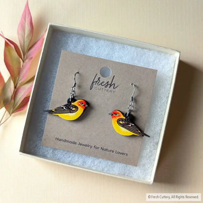 Western Tanager Mini Hoops Dangle And Drop Earrings