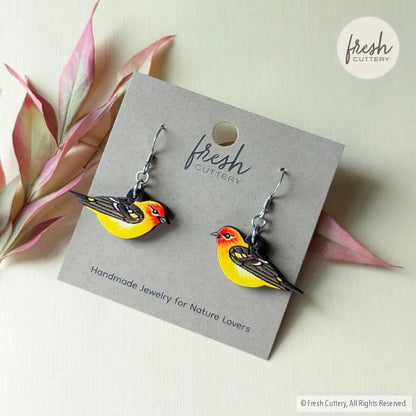 Western Tanager Mini Hoops Dangle And Drop Earrings